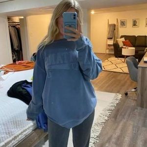 large blue oversized crewneck